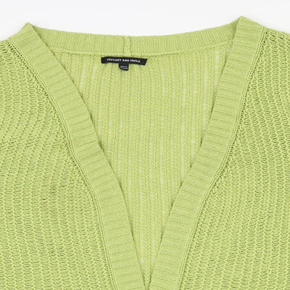 Jeffrey and Paula Womens Green V-Neck  Acrylic Cardigan Jumper Size 16