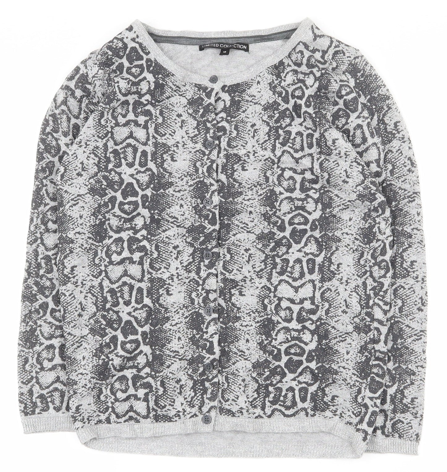 Womens UK Size 10 Marks and Spencer Grey Cardigan Jumper