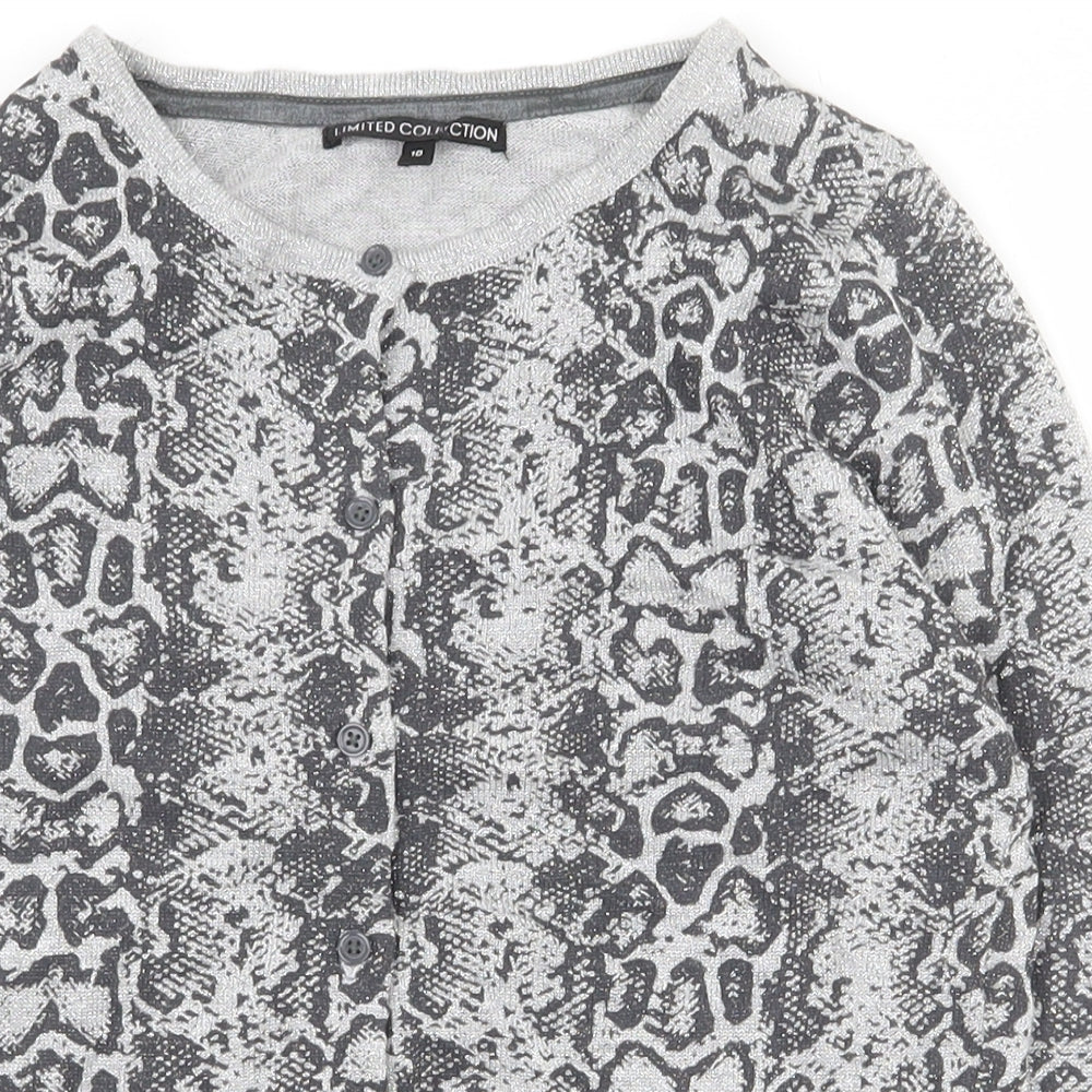 Womens UK Size 10 Marks and Spencer Grey Cardigan Jumper