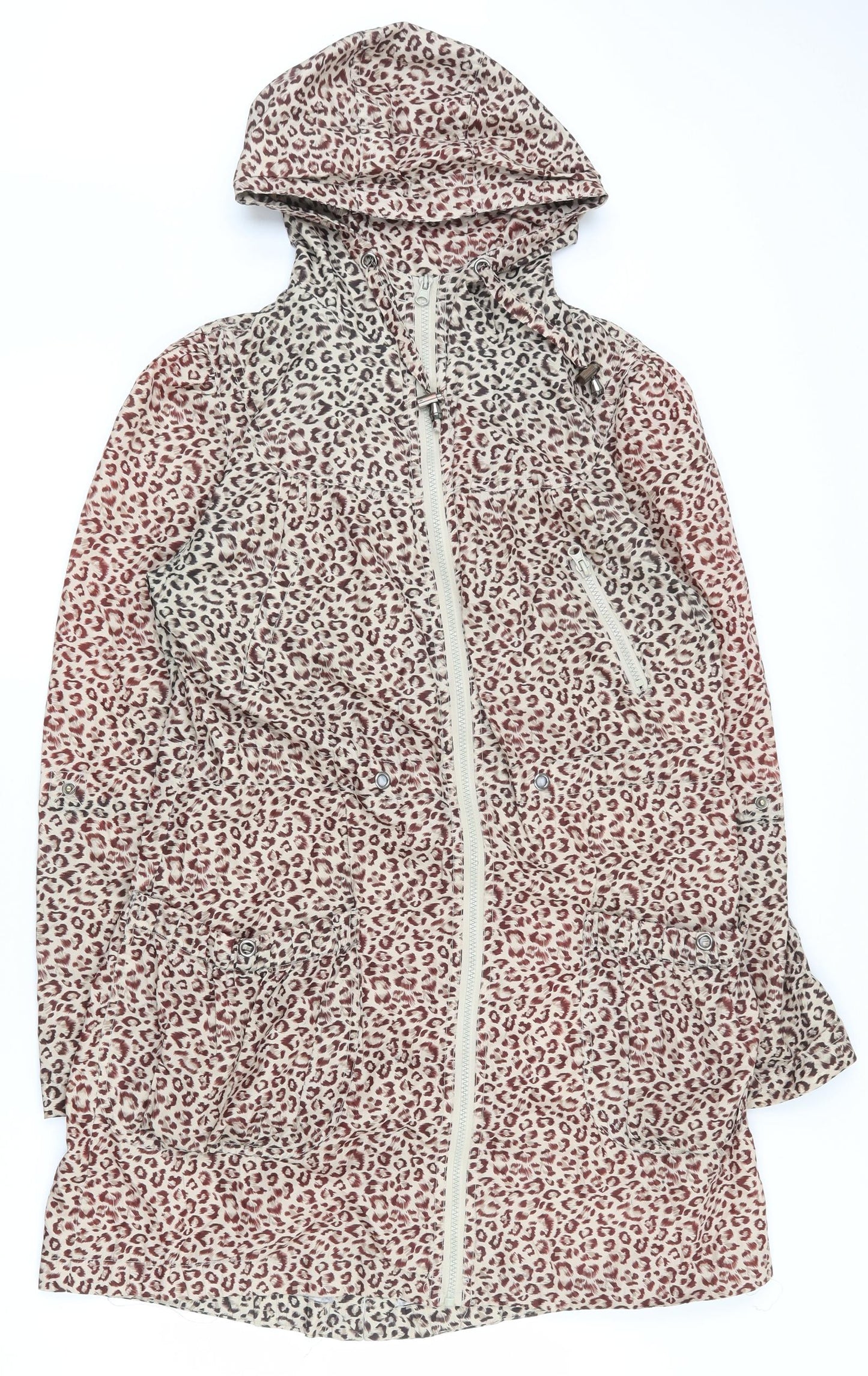 New Look Womens Multicoloured Animal Print  Jacket Coat Size 12  Zip