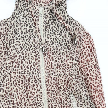 New Look Womens Multicoloured Animal Print  Jacket Coat Size 12  Zip