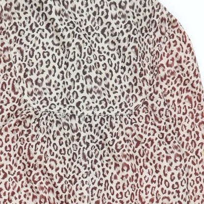 New Look Womens Multicoloured Animal Print  Jacket Coat Size 12  Zip
