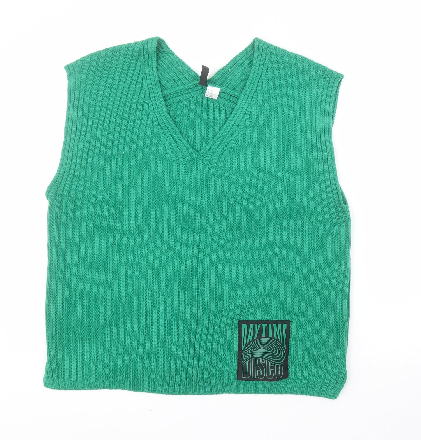 Womens UK Size XS H&M Green Tunic Jumper