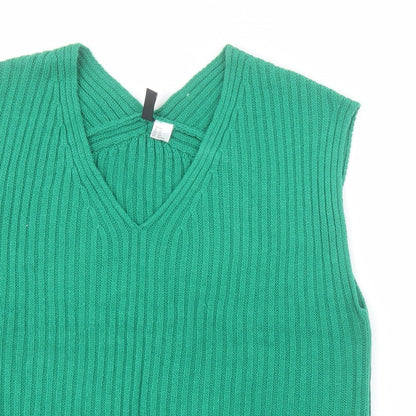 Womens UK Size XS H&M Green Tunic Jumper