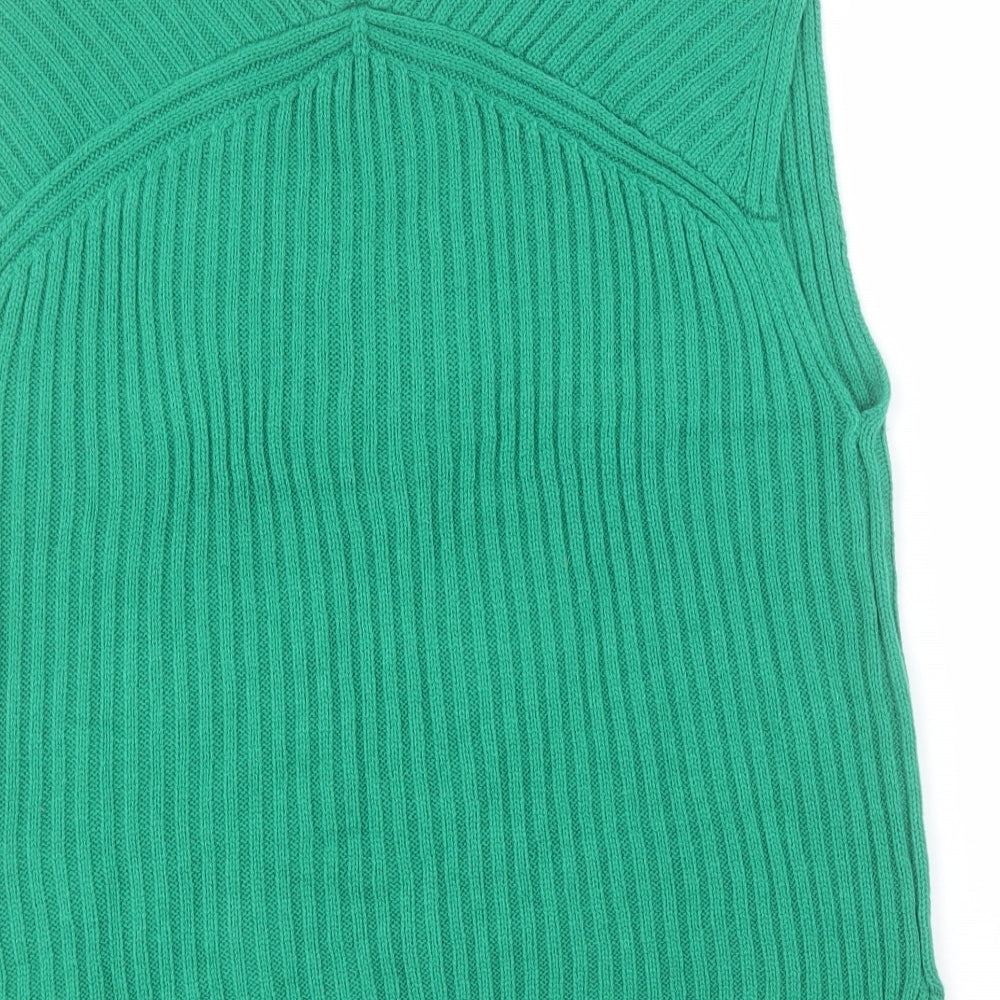 Womens UK Size XS H&M Green Tunic Jumper