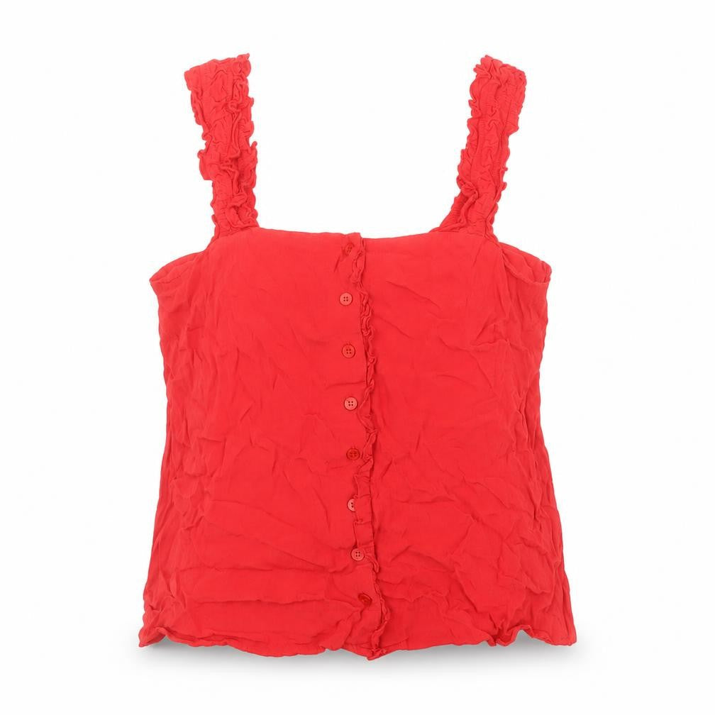 Womens UK Size 14 Topshop Red Basic Blouse