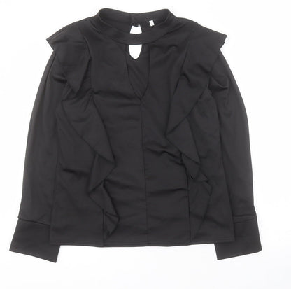 SheIn Womens Black  Cotton Basic Blouse Size XL Halter