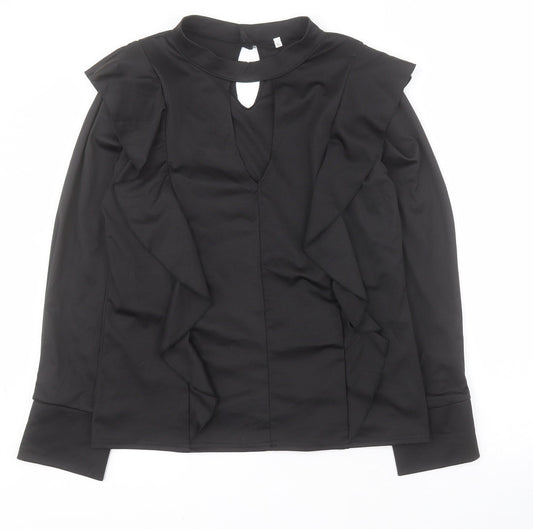 SheIn Womens Black  Cotton Basic Blouse Size XL Halter