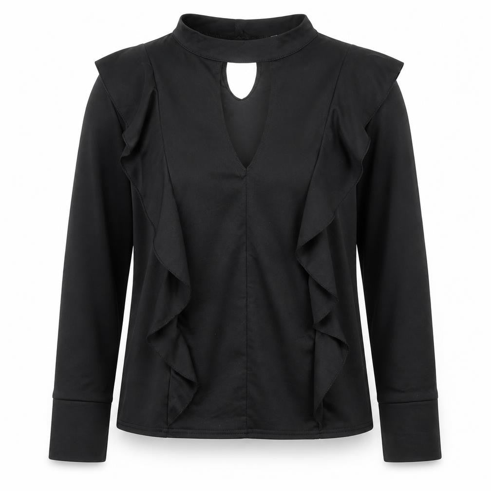 Womens UK Size XL SheIn Black Basic Blouse