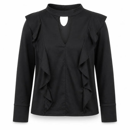 Womens UK Size XL SheIn Black Basic Blouse