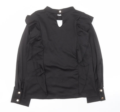 SheIn Womens Black  Cotton Basic Blouse Size XL Halter