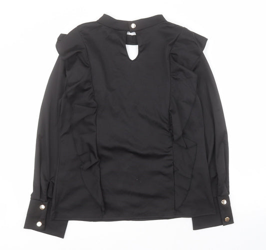 SheIn Womens Black  Cotton Basic Blouse Size XL Halter