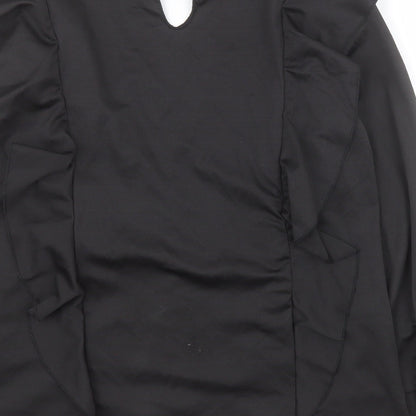 SheIn Womens Black  Cotton Basic Blouse Size XL Halter