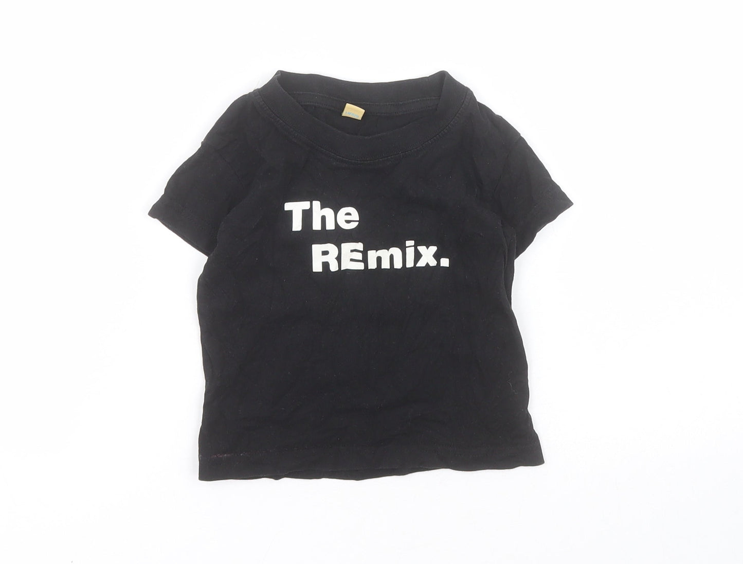 Larkwood Baby Black  100% Cotton Pullover T-Shirt Size 6-9 Months Crew Neck Pullover - 6-12 months