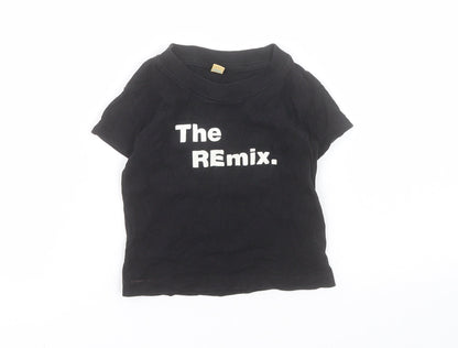 Larkwood Baby Black  100% Cotton Pullover T-Shirt Size 6-9 Months Crew Neck Pullover - 6-12 months