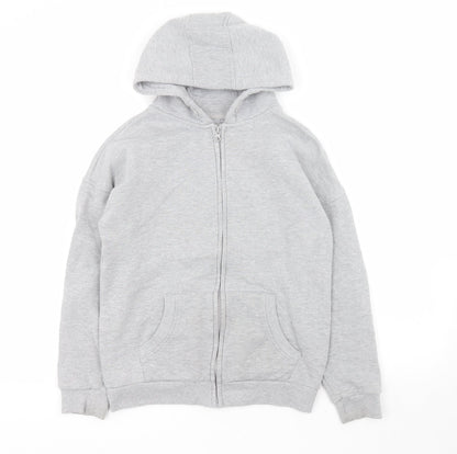 Primark Boys Grey  Cotton Full Zip Hoodie Size 10-11 Years  Zip