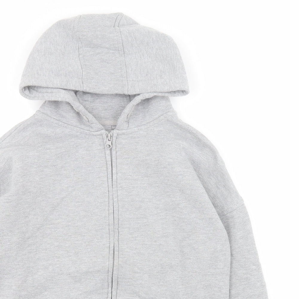 Primark Boys Grey  Cotton Full Zip Hoodie Size 10-11 Years  Zip