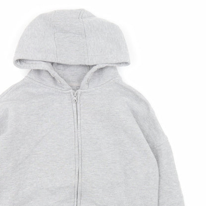 Primark Boys Grey  Cotton Full Zip Hoodie Size 10-11 Years  Zip