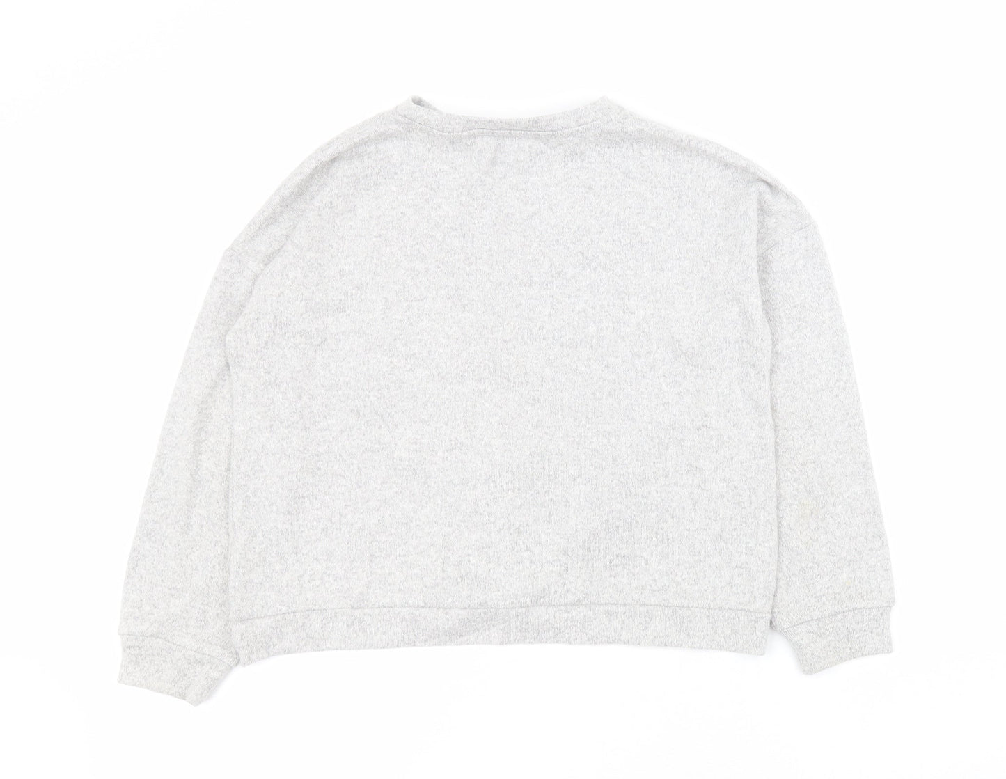 Marks and Spencer Girls Grey Round Neck  Viscose Pullover Jumper Size 10-11 Years  Pullover