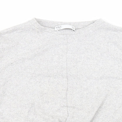 Marks and Spencer Girls Grey Round Neck  Viscose Pullover Jumper Size 10-11 Years  Pullover