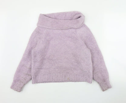 Primark Womens Purple Roll Neck  Acrylic Pullover Jumper Size 6