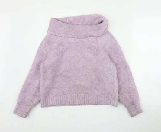 Primark Womens Purple Roll Neck  Acrylic Pullover Jumper Size 6