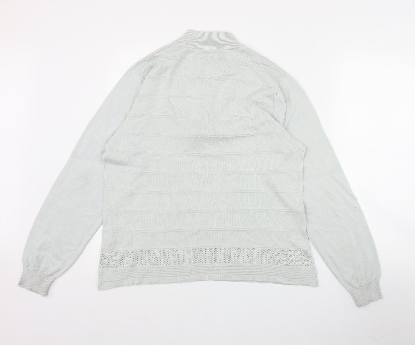 Island Green Womens Grey High Neck  Cotton Pullover Jumper Size 18