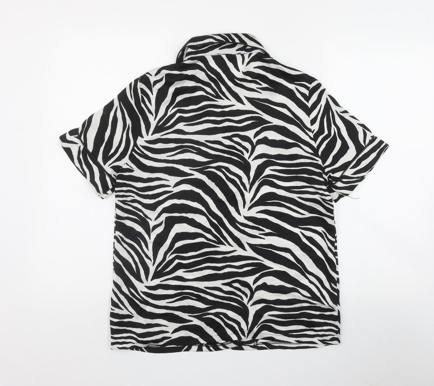 Womens UK Size 10 New Look Black Basic Button-Up