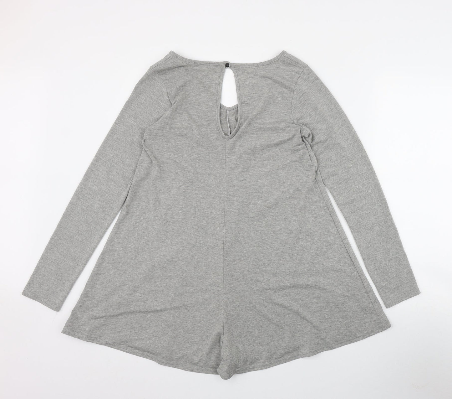 Boohoo Womens Grey  Polyester Playsuit One-Piece Size 10 L3 in Button