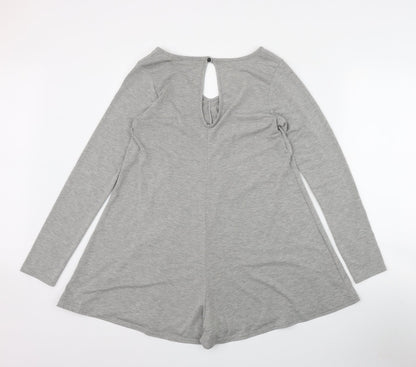 Boohoo Womens Grey  Polyester Playsuit One-Piece Size 10 L3 in Button