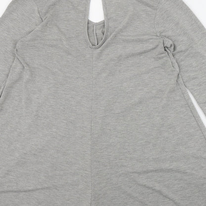 Boohoo Womens Grey  Polyester Playsuit One-Piece Size 10 L3 in Button