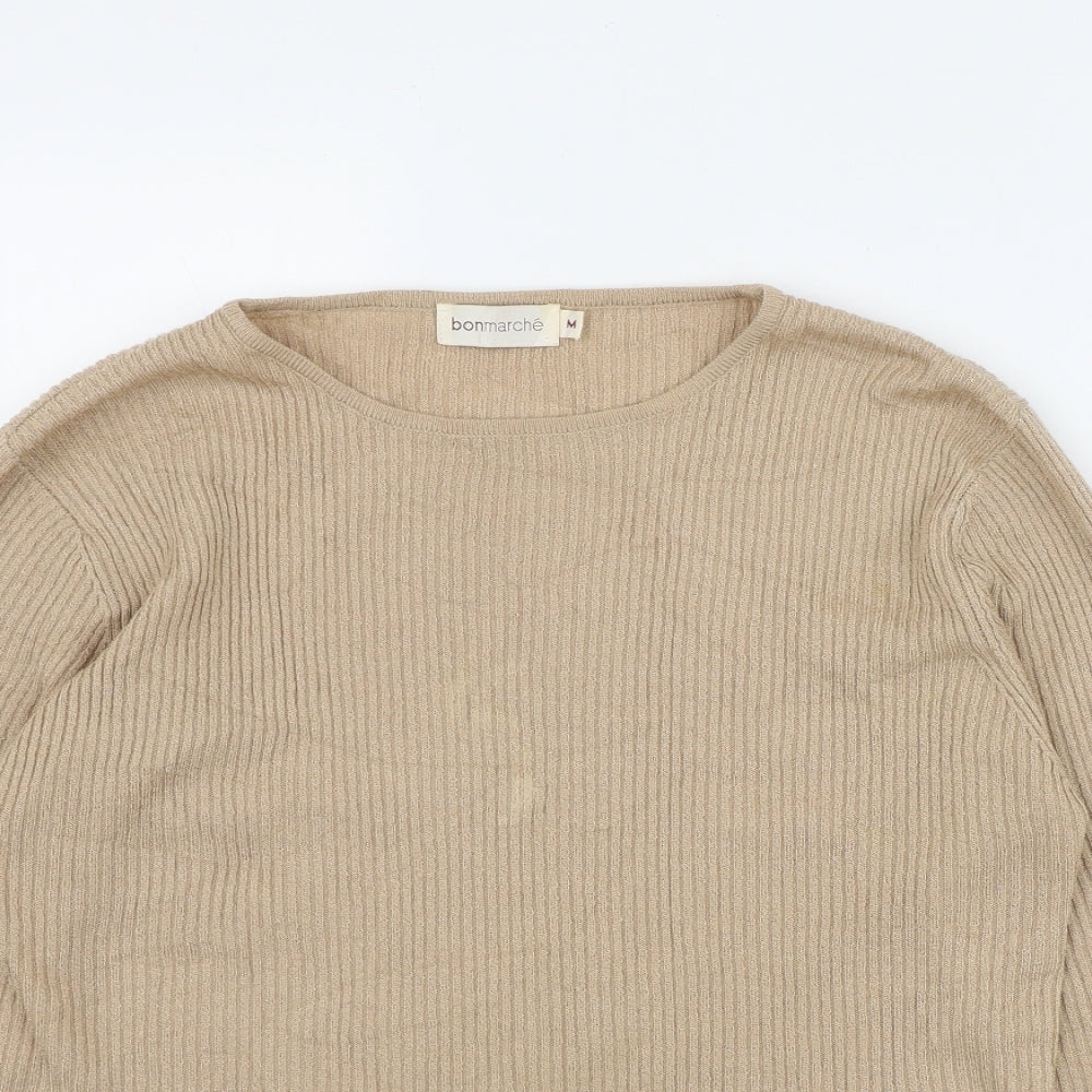 Womens UK Size M Bonmarché Beige Pullover Jumper