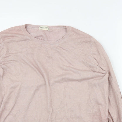 Womens UK Size 18 Indigo Pink Pullover Jumper
