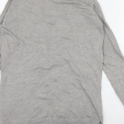 ESMARA Womens Grey V-Neck  Cotton Cardigan Jumper Size 10