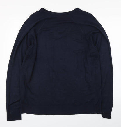 Greenwoods Mens Blue V-Neck  Acrylic Pullover Jumper Size XL