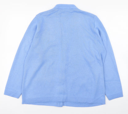 Womens UK Size L Care Blue Cardigan Jumper