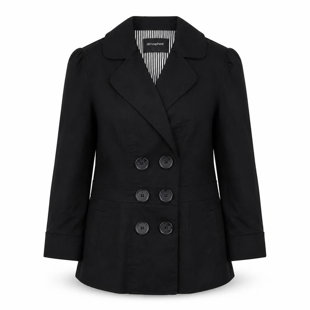 Womens UK Size 10 Primark Black Military Jacket