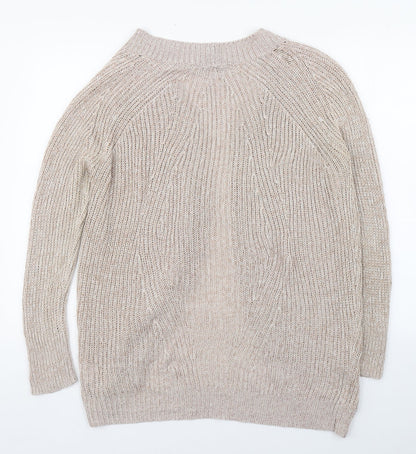 Womens UK Size S Select Beige Cardigan Jumper