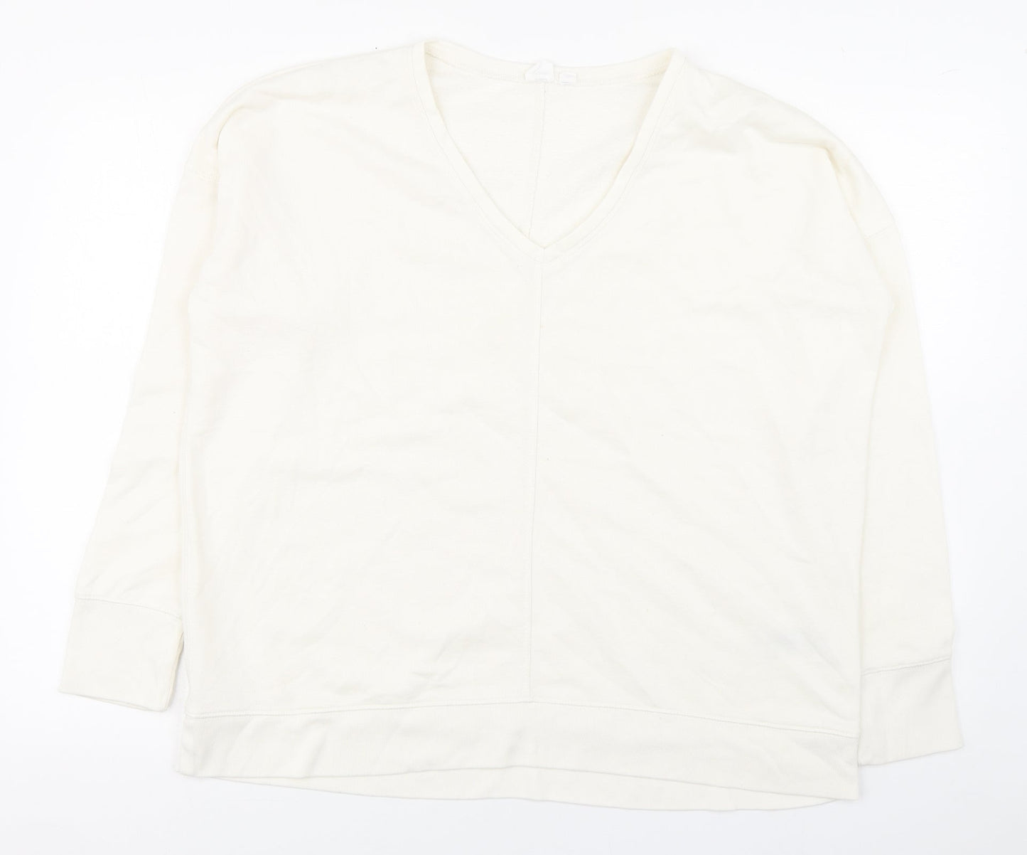 Gap Mens Ivory V-Neck  Cotton Pullover Jumper Size M