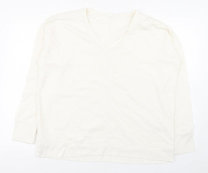 Gap Mens Ivory V-Neck  Cotton Pullover Jumper Size M