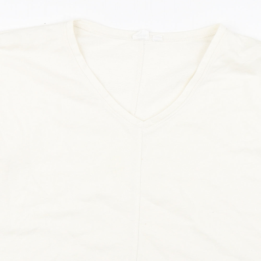 Gap Mens Ivory V-Neck  Cotton Pullover Jumper Size M