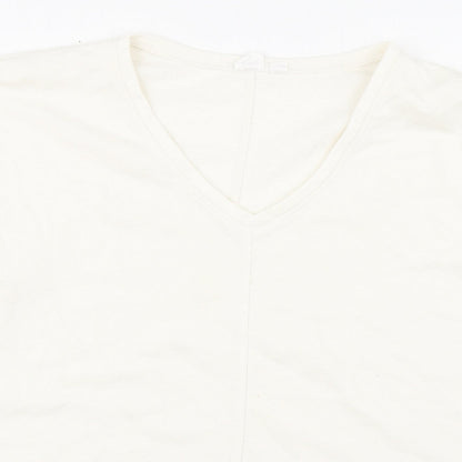 Gap Mens Ivory V-Neck  Cotton Pullover Jumper Size M