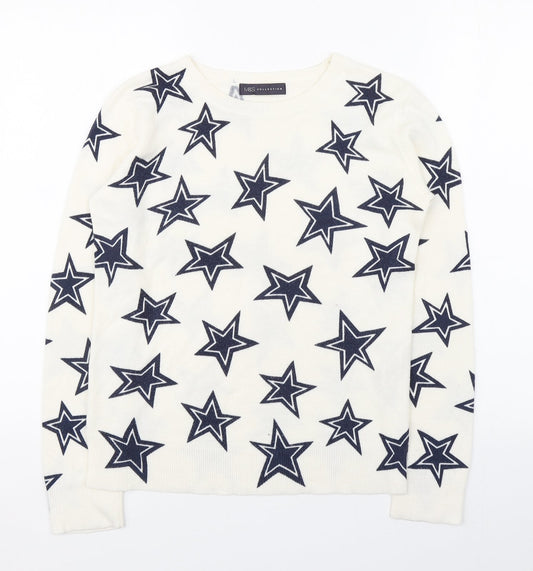 Womens UK Size 8 Marks and Spencer White Pullover Jumper