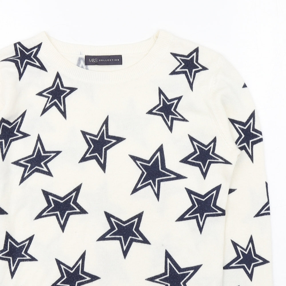 Womens UK Size 8 Marks and Spencer White Pullover Jumper