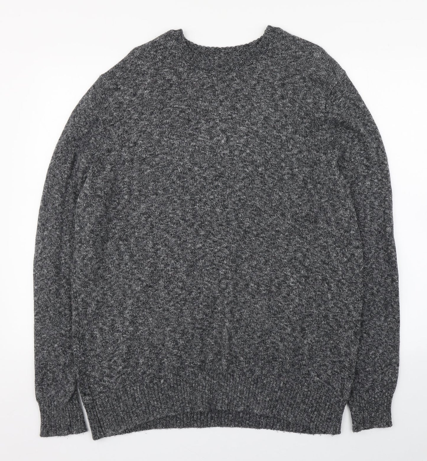 Croft & Barrow Mens Grey Round Neck  Cotton Pullover Jumper Size L