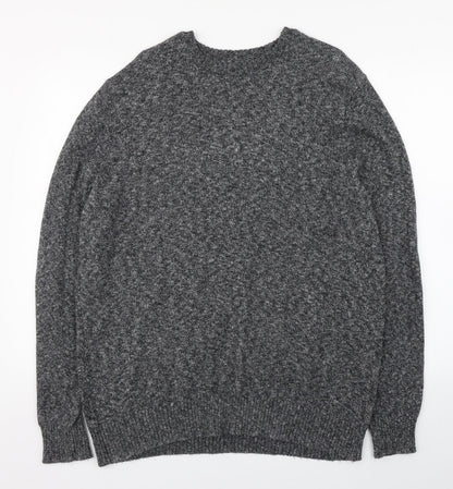 Croft & Barrow Mens Grey Round Neck  Cotton Pullover Jumper Size L