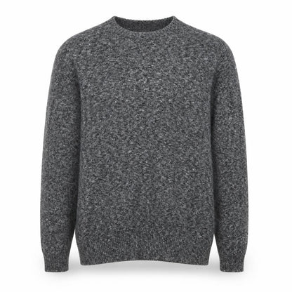 Front view of Croft & Barrow men’s grey round neck cotton jumper, size L