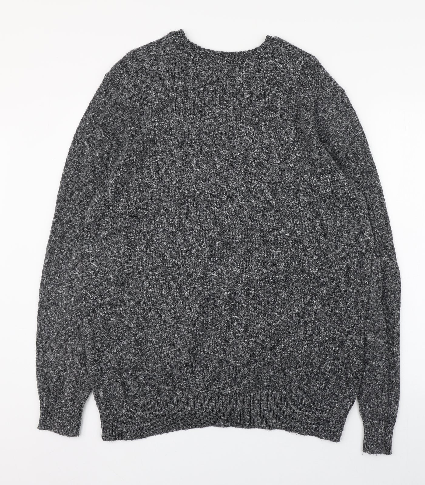 Croft & Barrow Mens Grey Round Neck  Cotton Pullover Jumper Size L