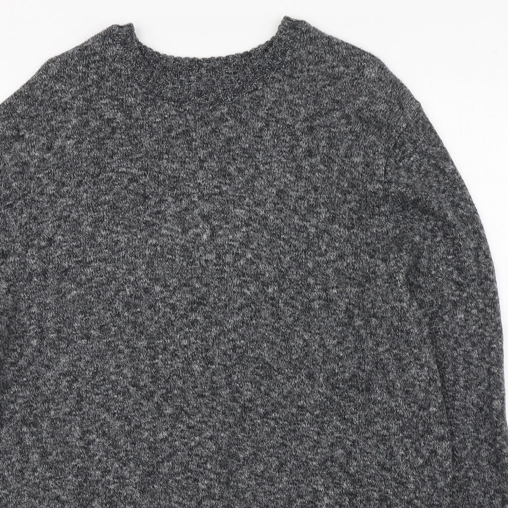 Croft & Barrow Mens Grey Round Neck  Cotton Pullover Jumper Size L