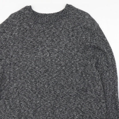 Croft & Barrow Mens Grey Round Neck  Cotton Pullover Jumper Size L